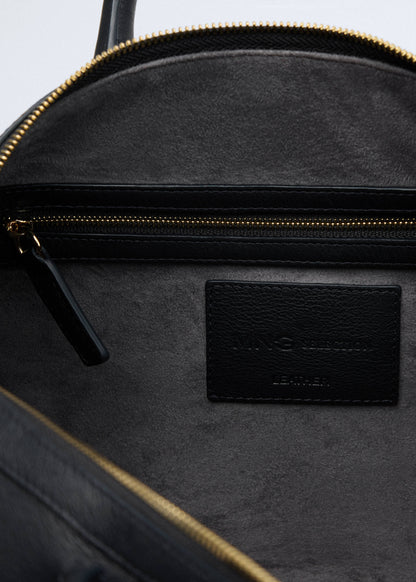 Leather bag with twin handles