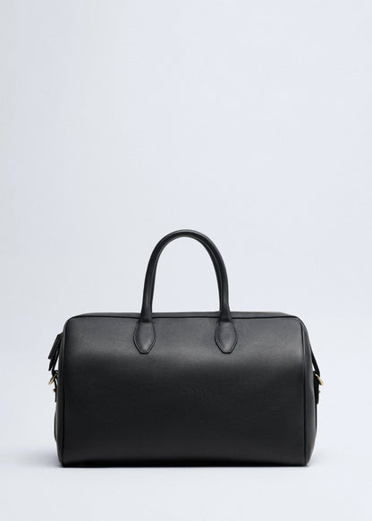 Leather bag with twin handles