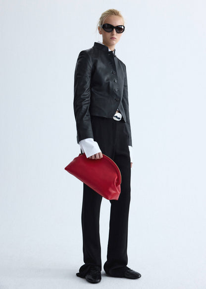 Leather clutch bag