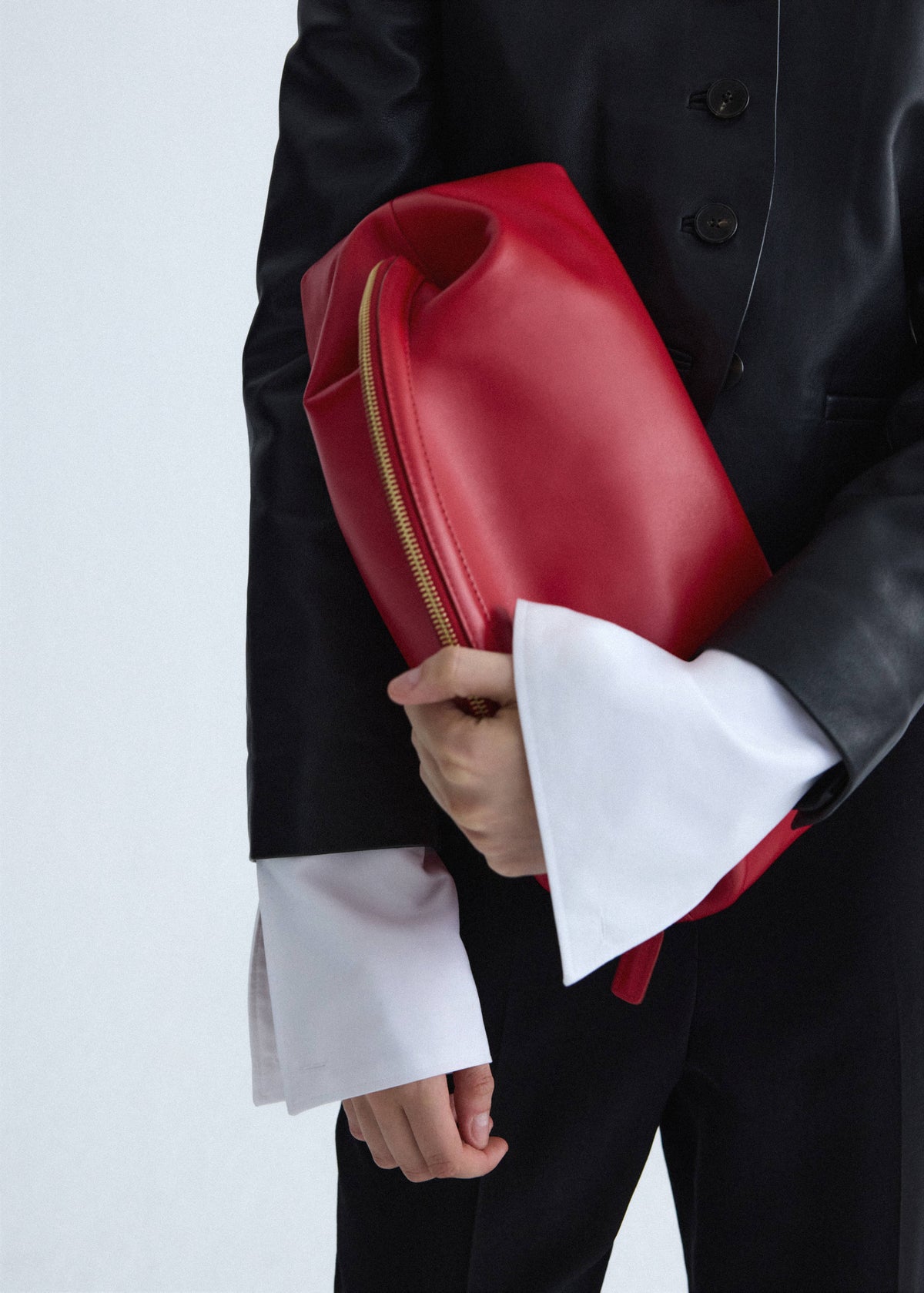 Leather clutch bag