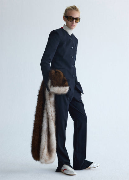 Pinstripe suit trousers