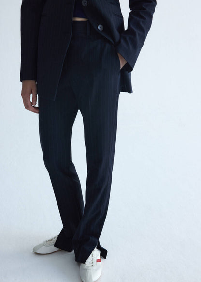 Pinstripe suit trousers