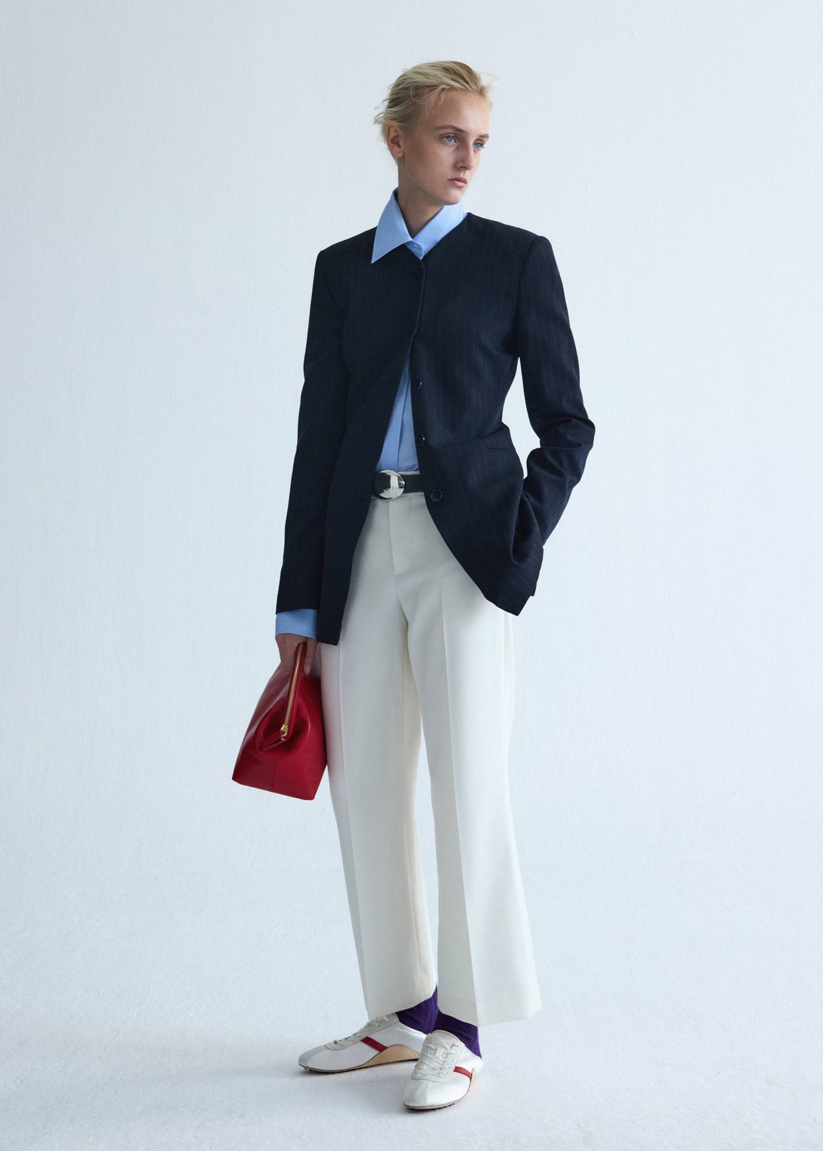 Low-rise cropped trousers