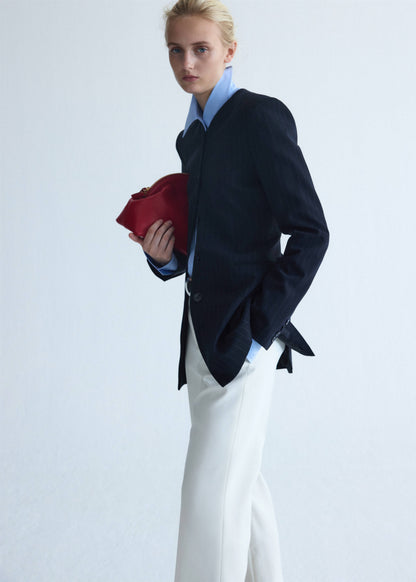 Low-rise cropped trousers