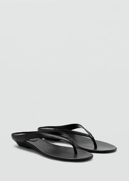 Heeled leather sandals with straps