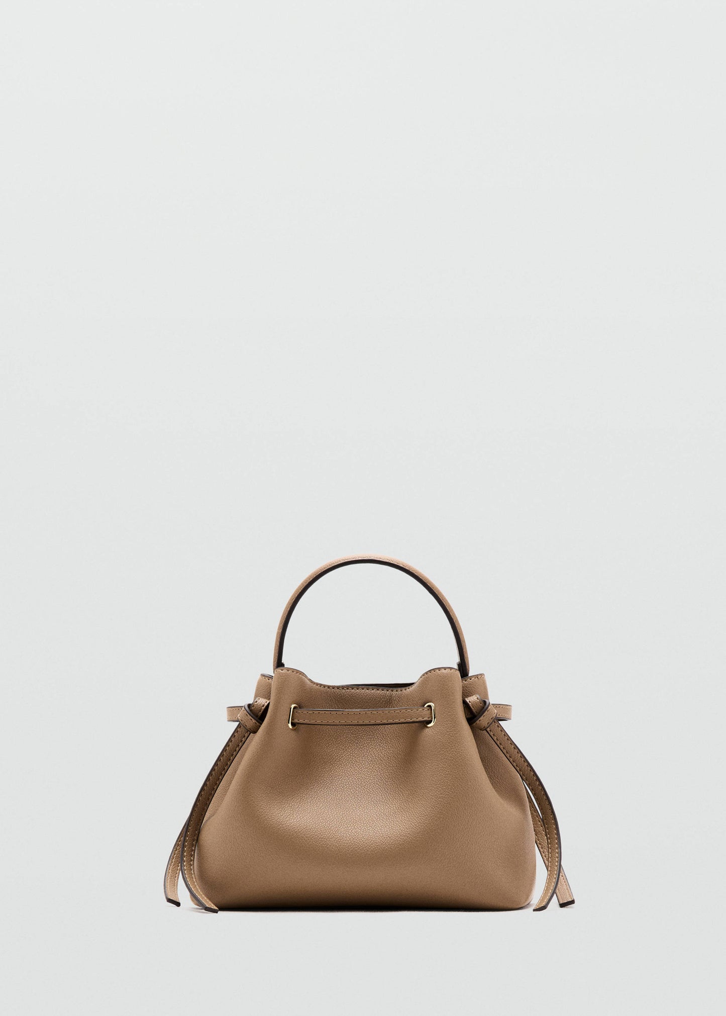 Faux-leather bucket handbag