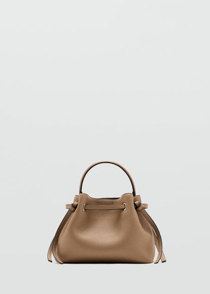 Faux-leather bucket handbag