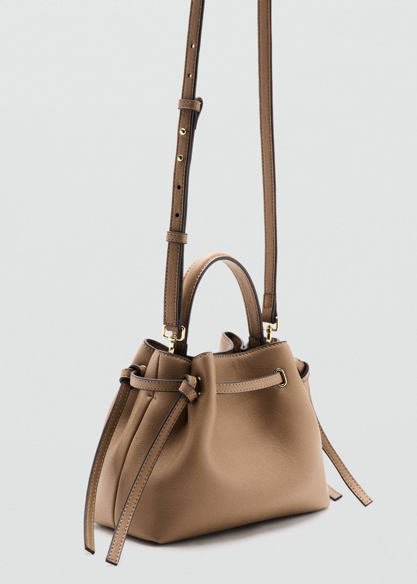 Faux-leather bucket handbag