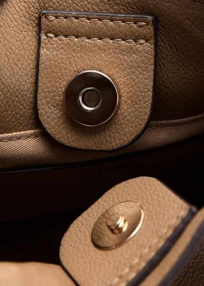 Faux-leather bucket handbag