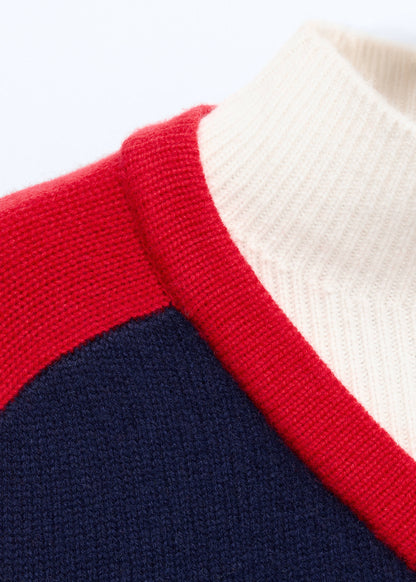 Wool jersey with contrast overlay