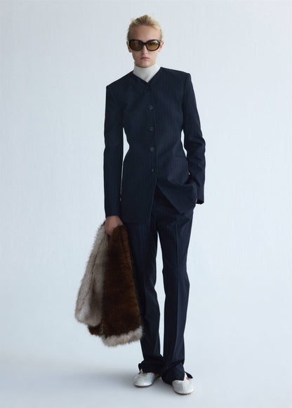 Wool pinstripe blazer