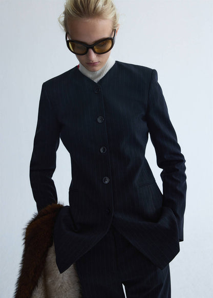 Wool pinstripe blazer