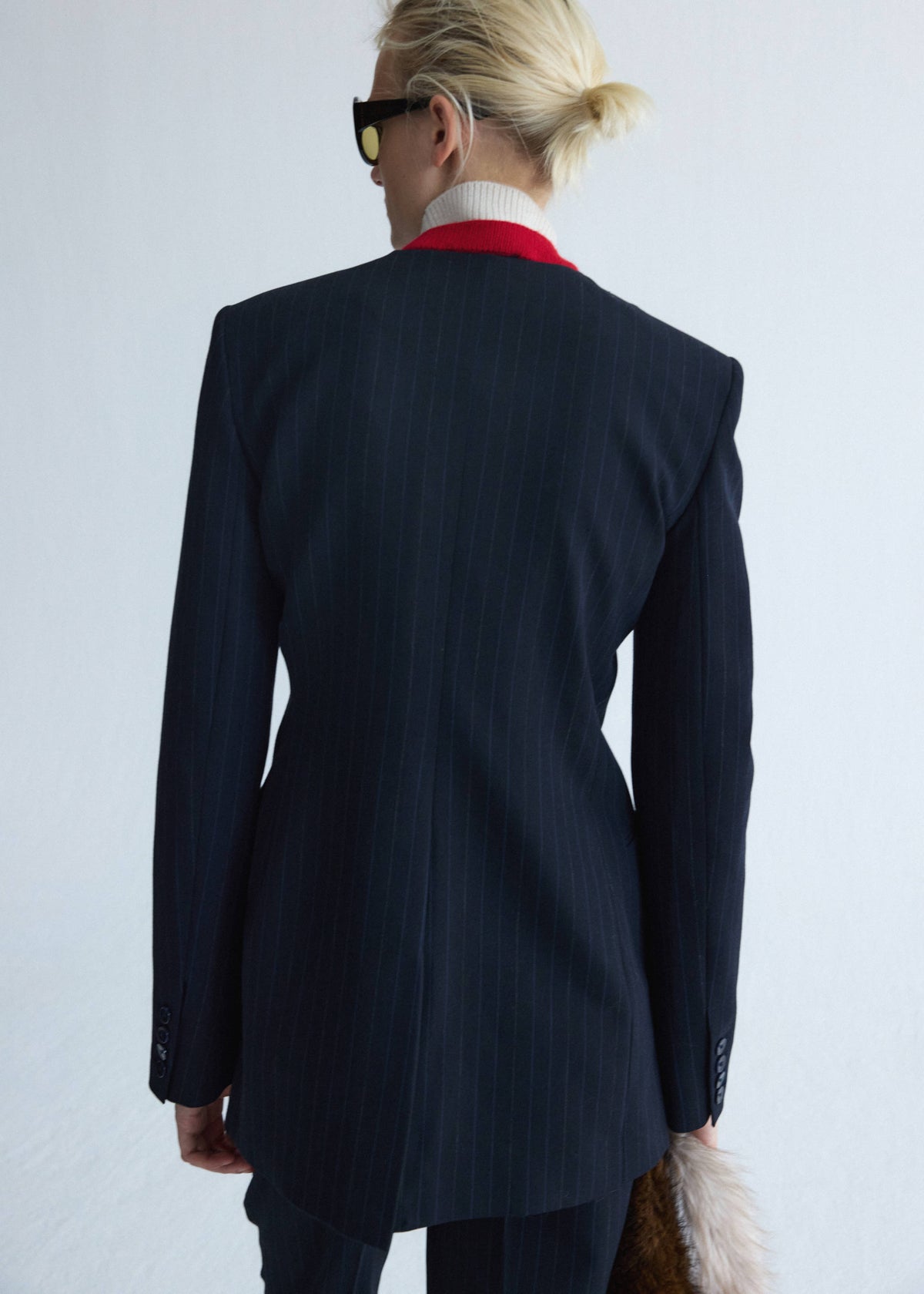 Wool pinstripe blazer