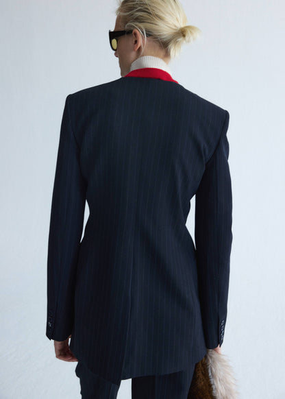 Wool pinstripe blazer