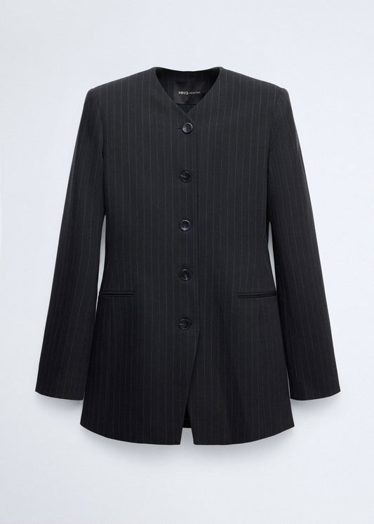 Wool pinstripe blazer