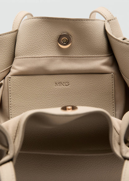 Medium faux leather shoulder bag