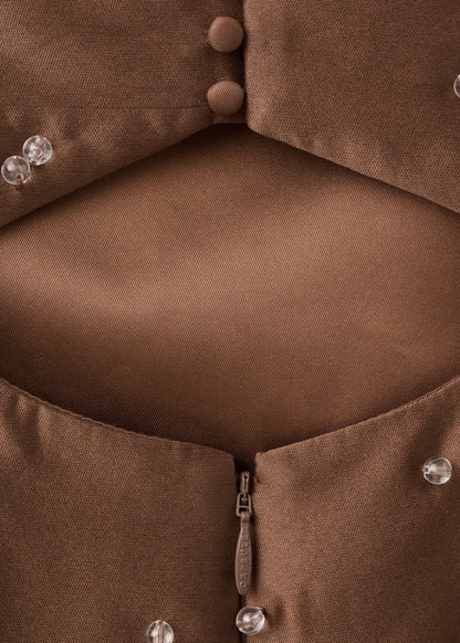 Short dress with crystal appliques