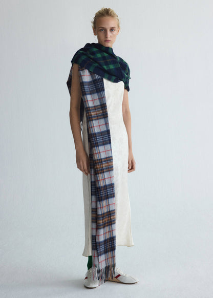 Jacquard dress with silk details