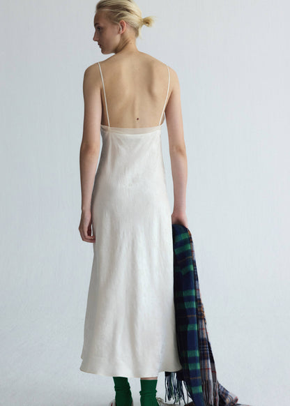 Jacquard dress with silk details