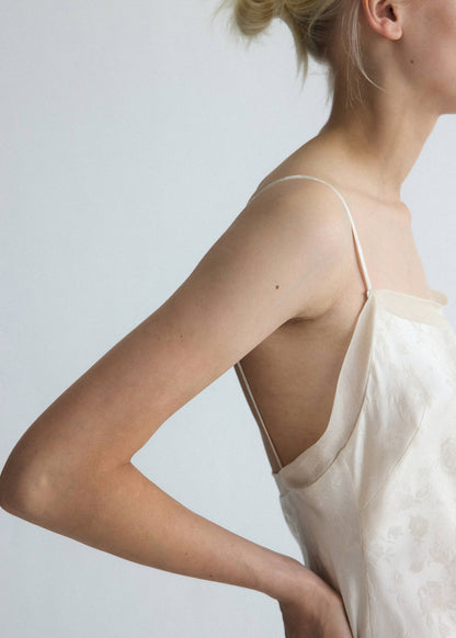 Jacquard dress with silk details