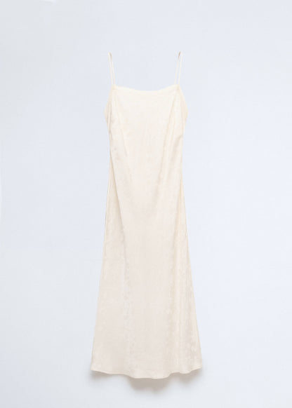 Jacquard dress with silk details