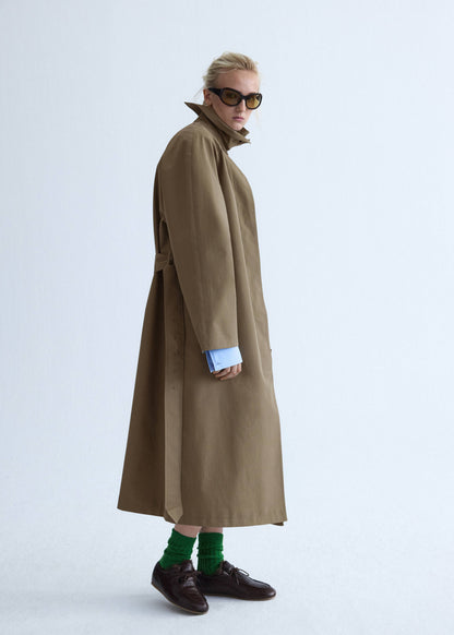 Oversized trench coat with belt