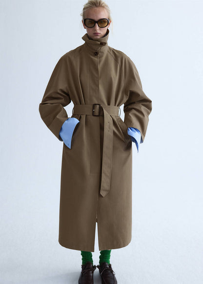 Oversized trench coat with belt