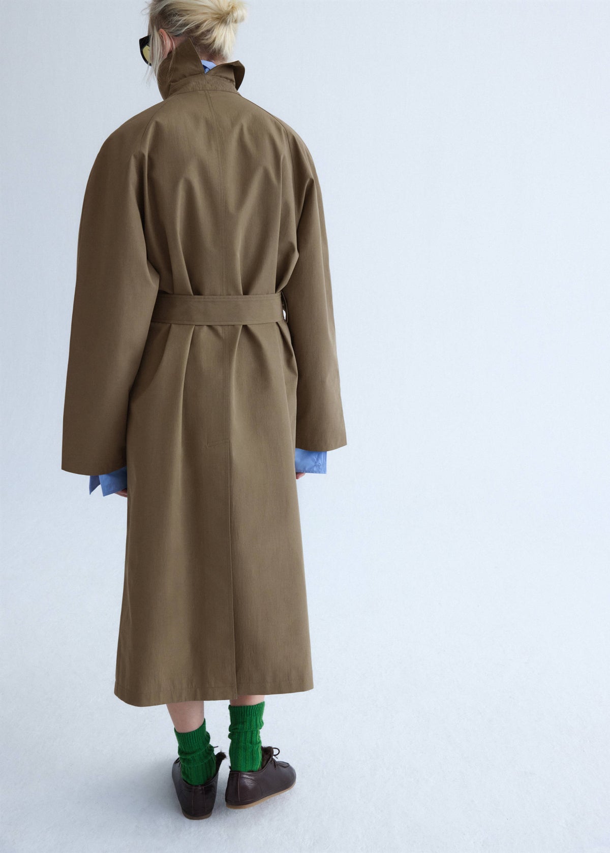 Oversized trench coat with belt