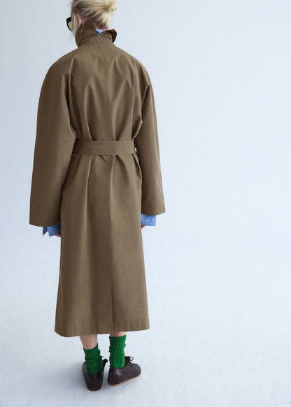 Oversized trench coat with belt