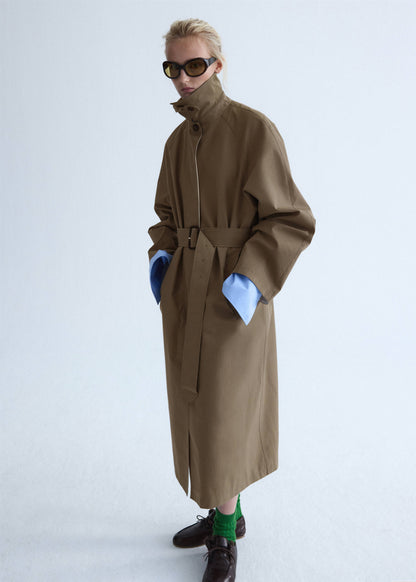 Oversized trench coat with belt