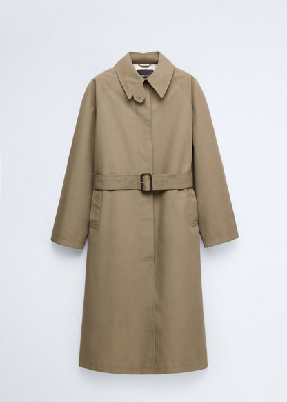 Oversized trench coat with belt