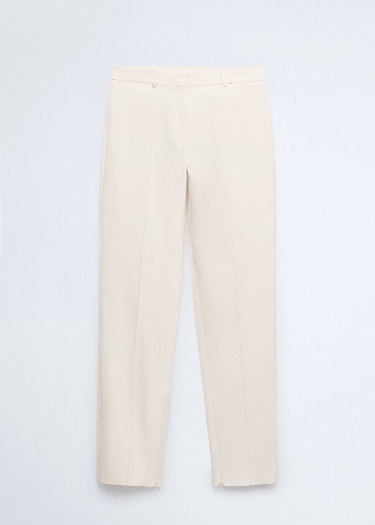 Satin trousers with hem slits