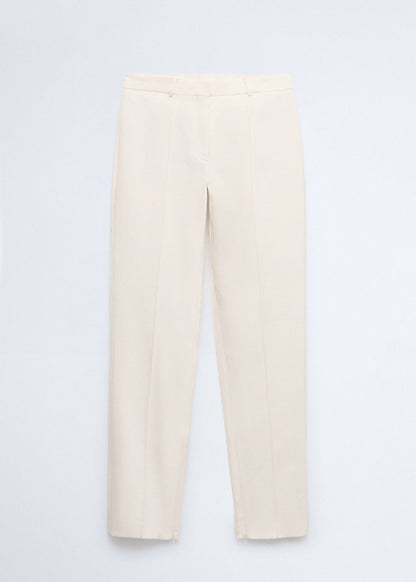 Satin trousers with hem slits