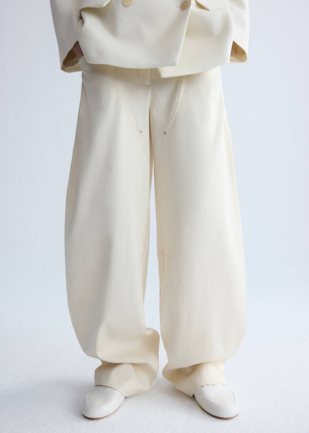 Balloon trousers with decorative seams