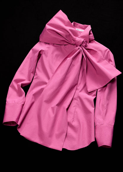 Fitted blouse with maxi bow