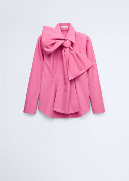 Fitted blouse with maxi bow