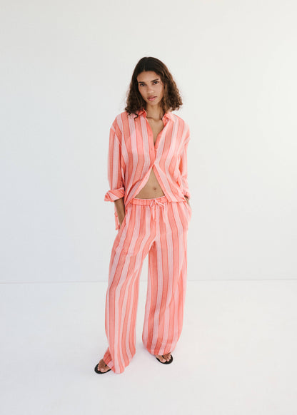 Linen lyocell blend stripe shirt