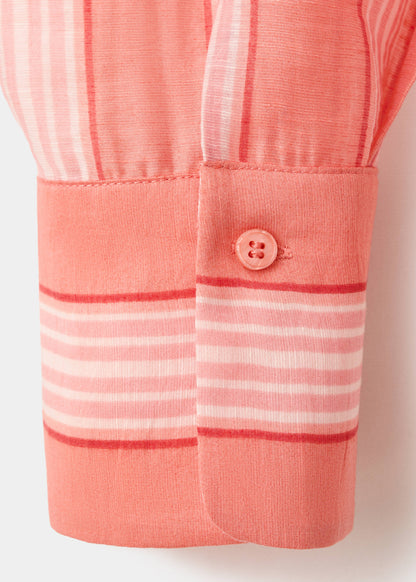 Linen lyocell blend stripe shirt
