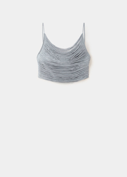 Open-back fringed top