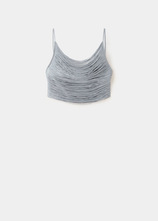 Open-back fringed top