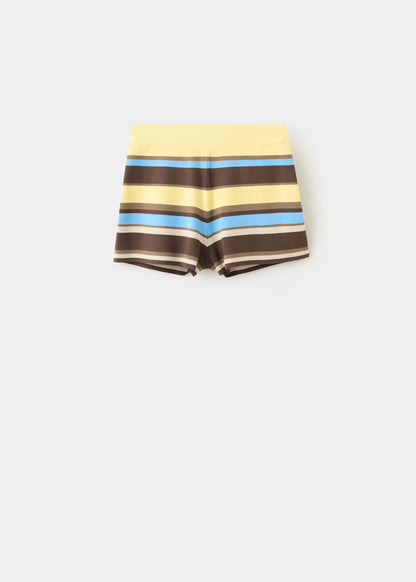 Striped knitted shorts