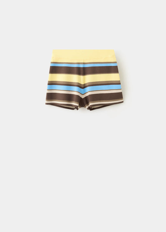 Striped knitted shorts