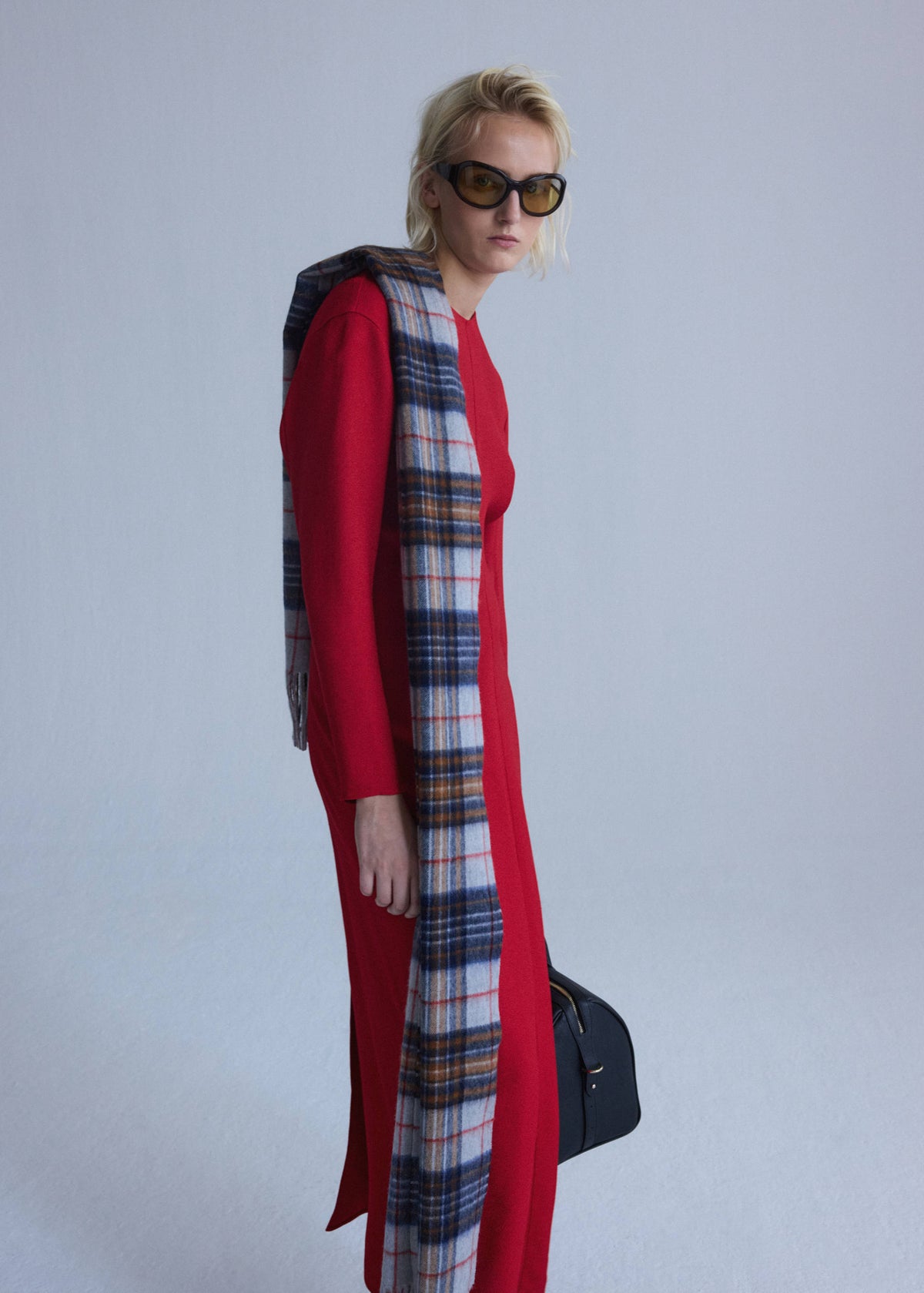 Knitted dress with gathered detail