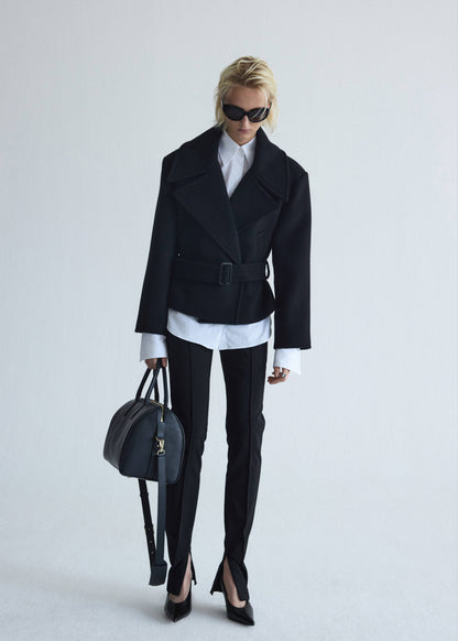 Woollen coat with belt