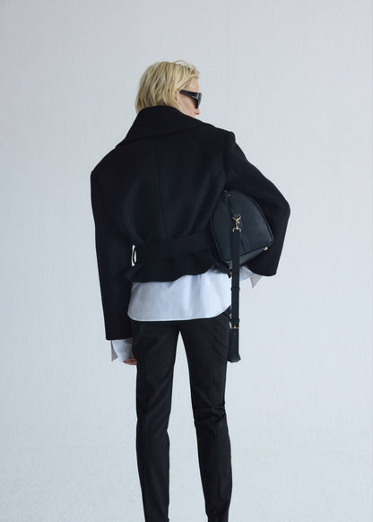 Woollen coat with belt