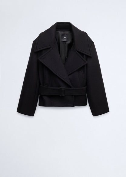 Woollen coat with belt