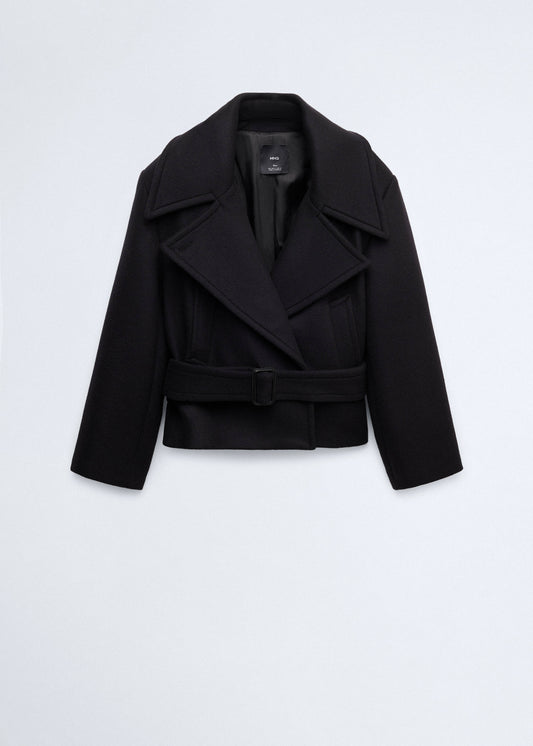 Woollen coat with belt