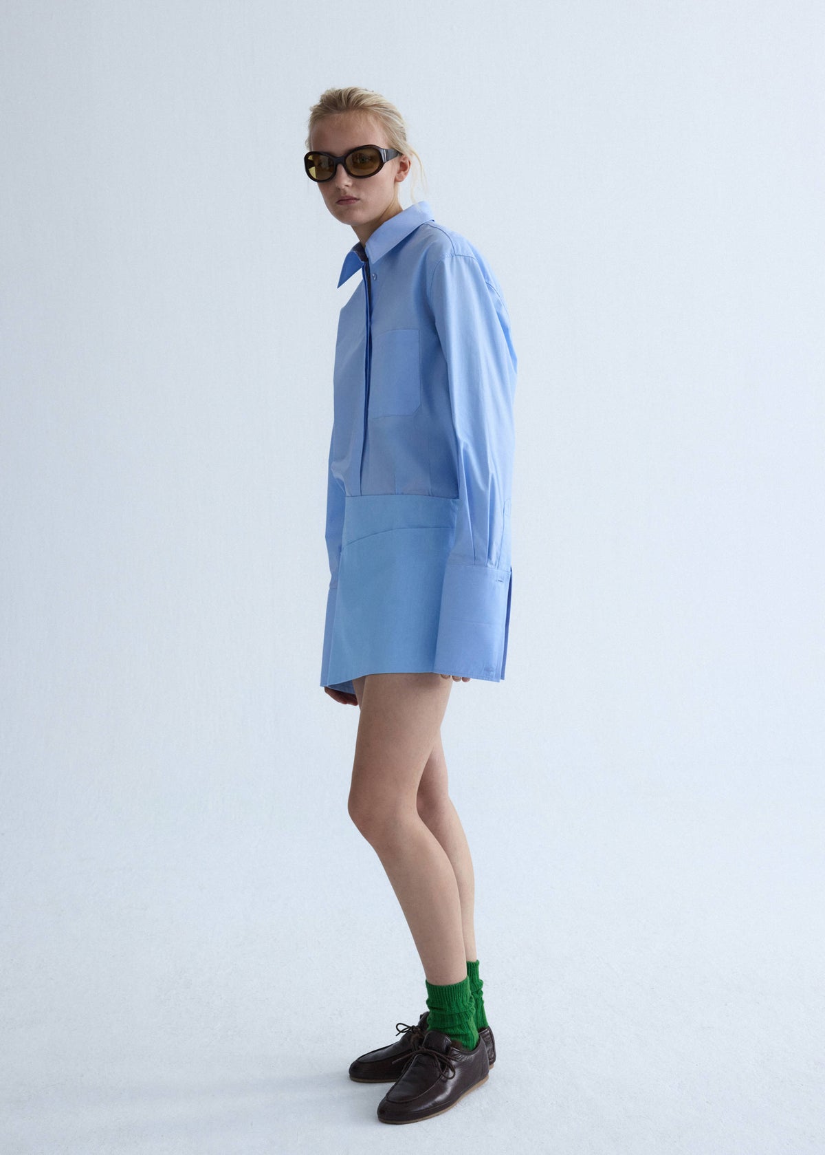 Straight poplin shirt