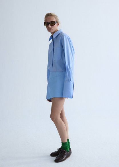 Straight poplin shirt