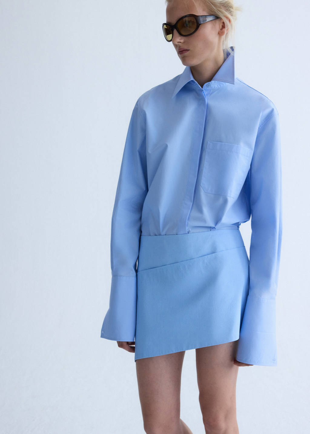 Straight poplin shirt